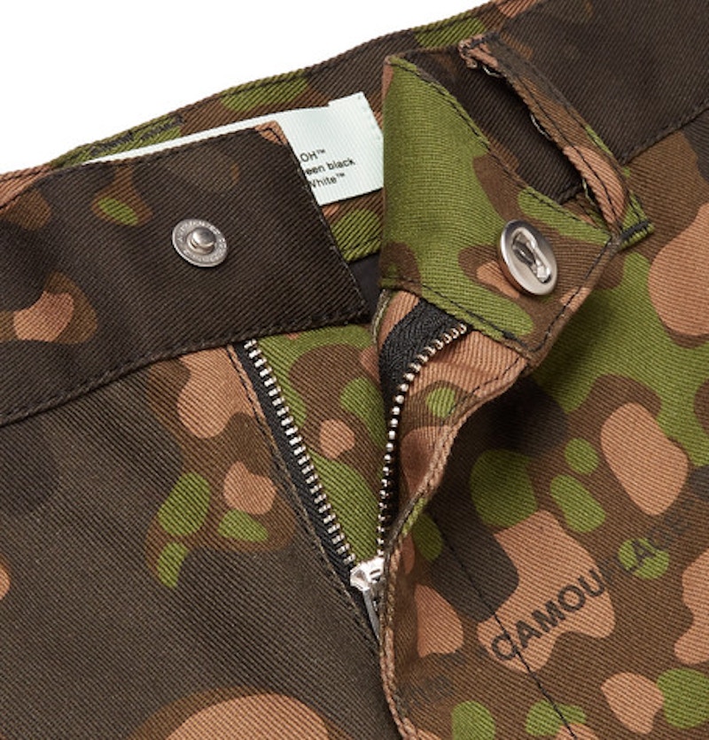 Order Off-White 修身剪裁迷彩印花工裝褲 Camo