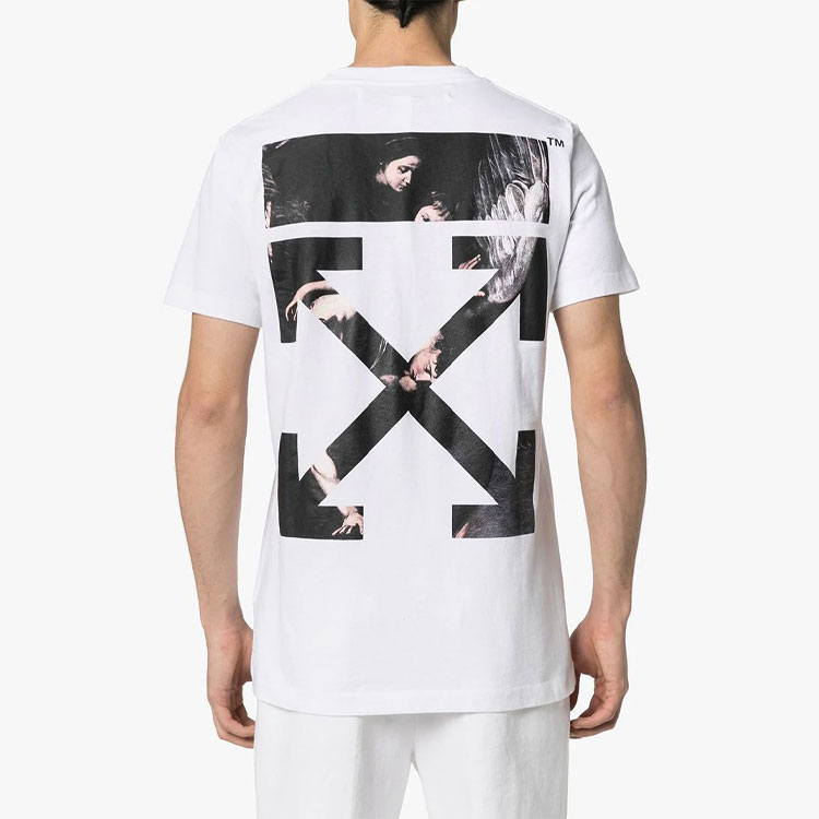 Lookbook Off-White Kaos Slim Fit Caravaggio Arrows Putih/Multicolor OMAA027S201850040188