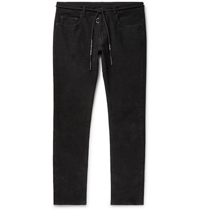Off-White Slim Fit Corduroy Pants Black