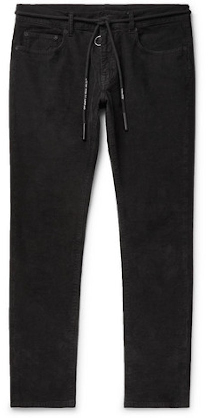 off-white-slim-fit-corduroy-pants-black