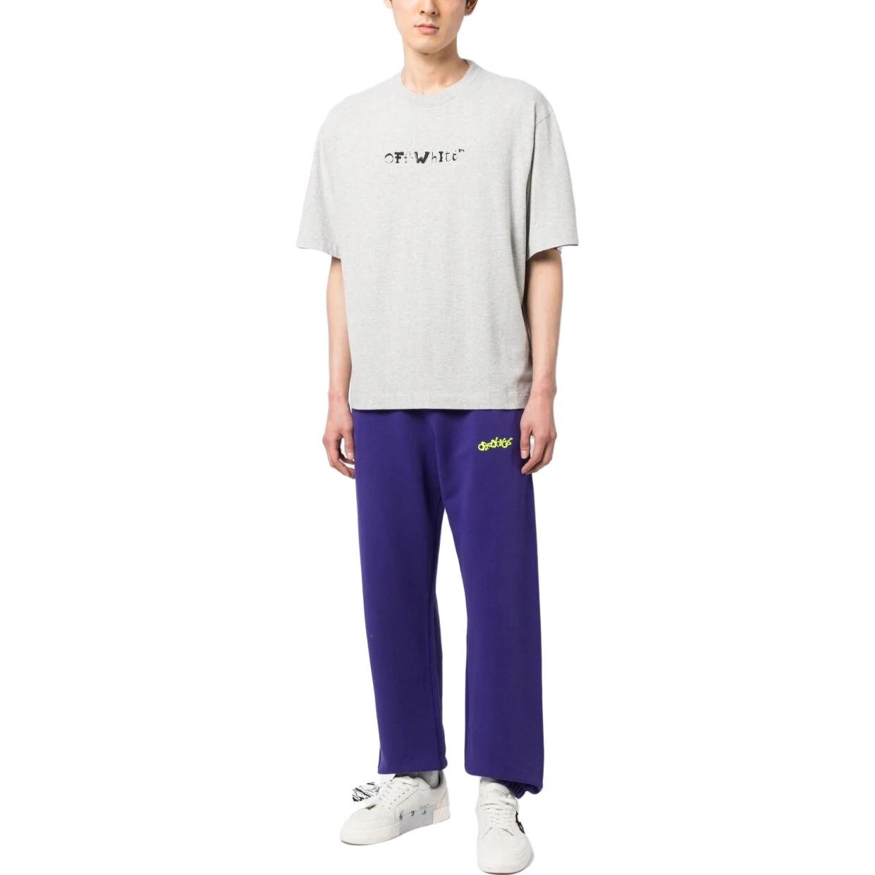 OFF-WHITE Slim Fit Crewneck Short Sleeve T-Shirt Light Grey Casual Tee OMCI015S23FLE0020810 圖 3