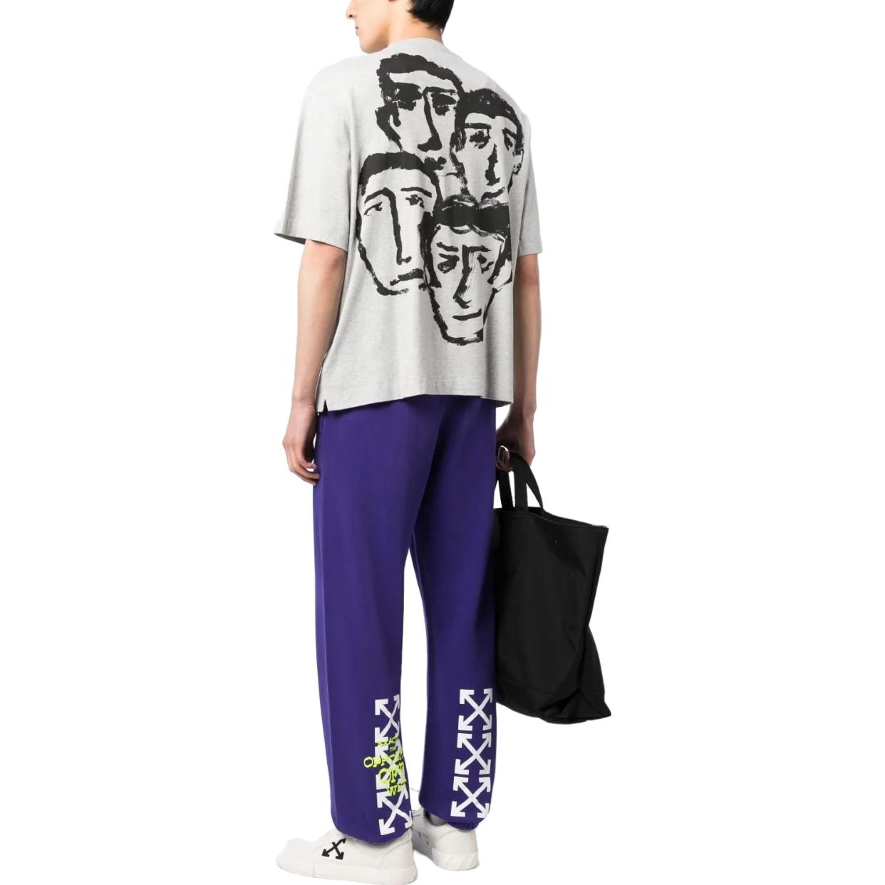 OFF-WHITE Slim Fit Crewneck Short Sleeve T-Shirt Light Grey Casual Tee OMCI015S23FLE0020810 圖 4