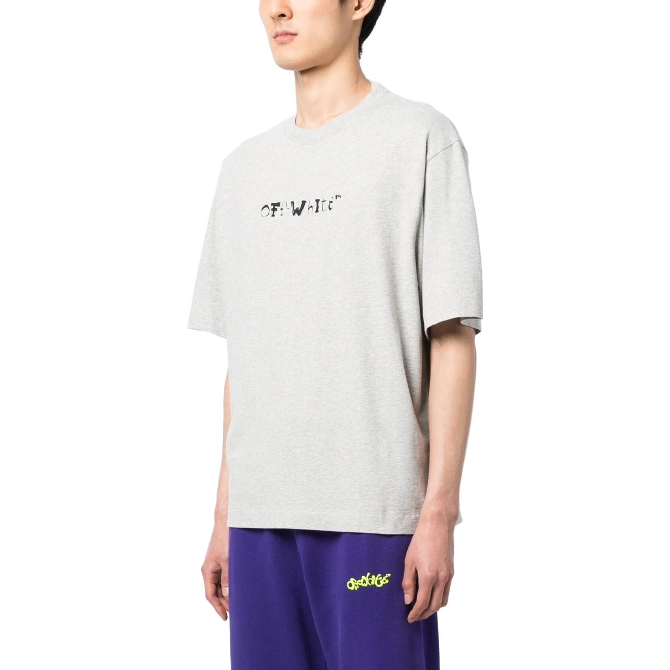 OFF-WHITE Slim Fit Crewneck Short Sleeve T-Shirt Light Grey Casual Tee OMCI015S23FLE0020810 圖 5