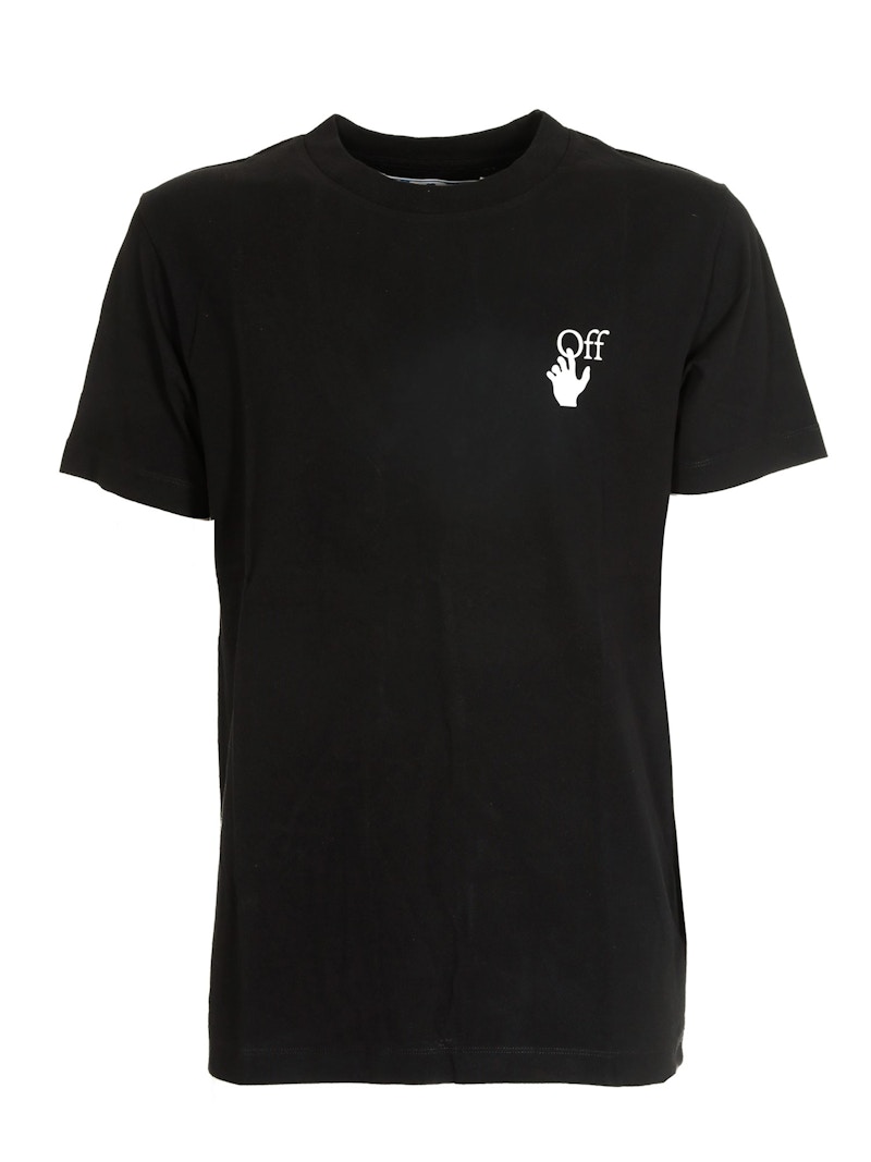 Buy Camiseta Negra OFF-WHITE Slim Fit "Cut Here" con Flechas. OMAA027F20FAB0091001