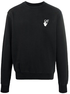 OFF-WHITE Slim Fit Cut Here Logo Sweatshirt Black/White Buy OFF-WHITE Slim Fit Cut Here Logo Sweatshirt Black/White
