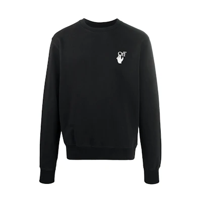 OFF-WHITE Slim Fit Cut Here Logo Sweatshirt Black/White