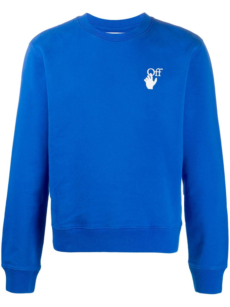 OFF-WHITE Slim Fit Cut Here Logo Sweatshirt Blue/White