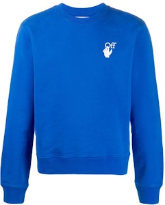 OFF-WHITE Slim Fit Cut Here Logo Swetshirt Biru/Putih Buy OFF-WHITE Slim Fit Cut Here Logo Swetshirt Biru/Putih