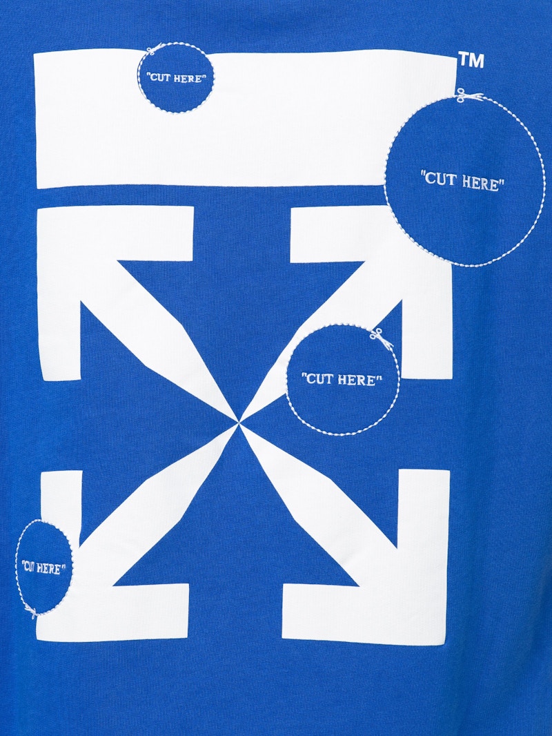 Order OFF-WHITE Slim Fit Cut Here Logo Sweatshirt Blue/White