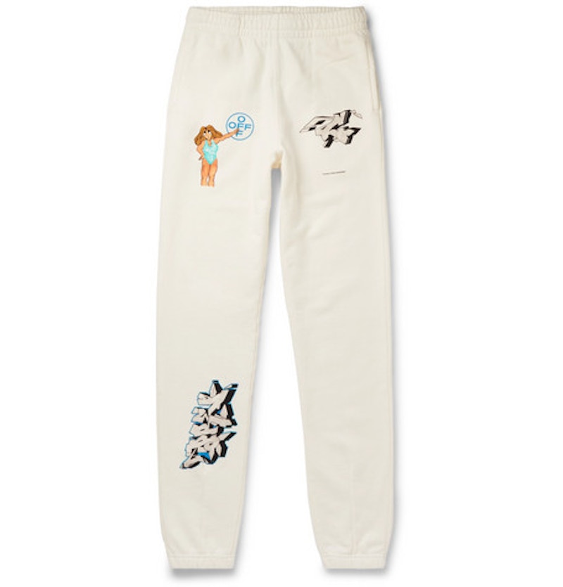 Off-White Slim Fit Dondi White Print Sweatpants Multicolor