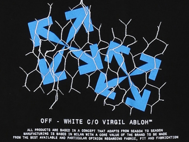 Lookbook 黑藍色 Off-White 修身款柵欄箭頭T恤