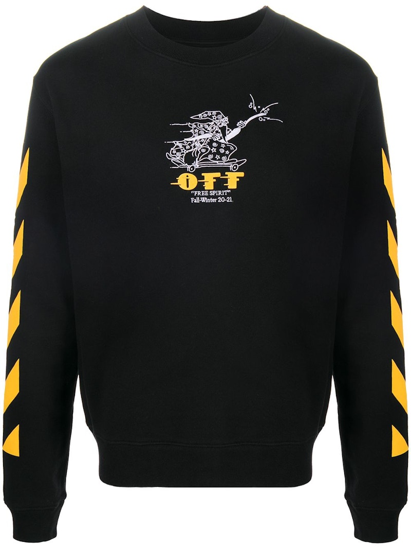 OFF-WHITE Slim Fit Free Wizard Sweatshirt Black/Yellow