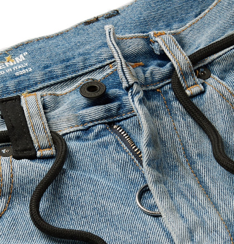 Off-White Slim Fit Logo Appliqued Denim Jeans Blue/Black 圖 2