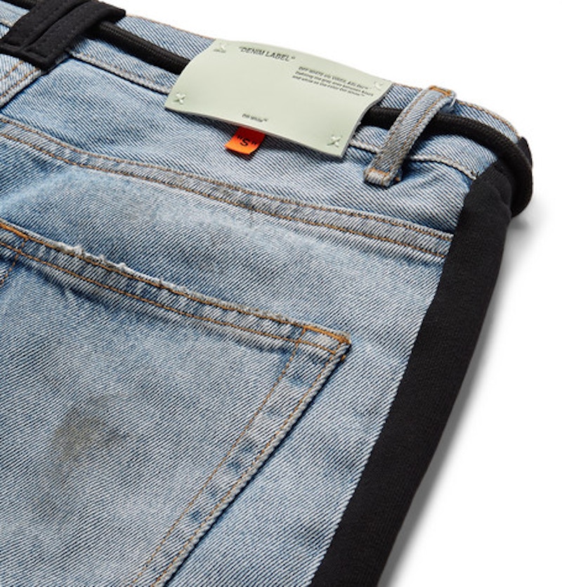 Off-White Slim Fit Logo Appliqued Denim Jeans Blue/Black 圖 3