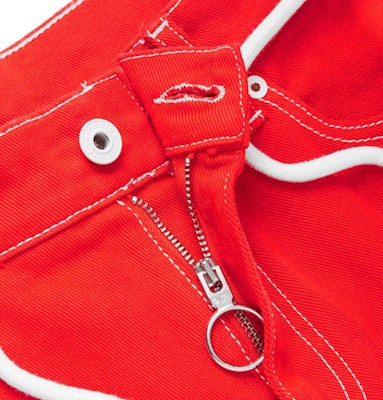 Off-White Slim Fit Logo Print Denim Jeans Red Lookbook Off-White Slim Fit Logo Print Denim Jeans Red