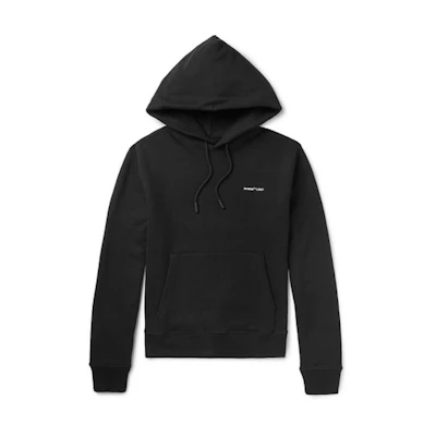 Off-White Slim Fit Logo Print Hoodie Black/White