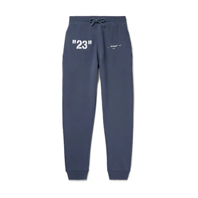 Off-White Slim Fit Logo Print Sweatpants Navy