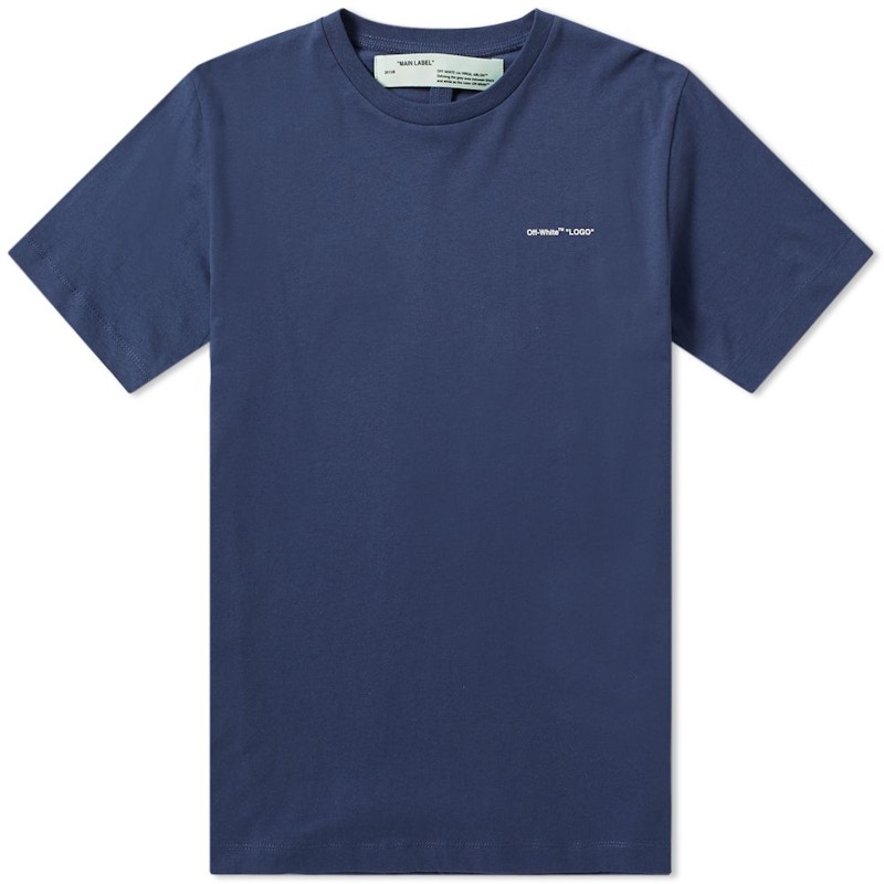 Off-White Slim Fit Logo T-Shirt Blue/White
