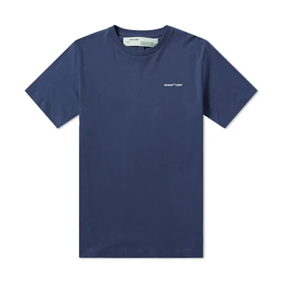 Off-White Slim Fit Logo T-Shirt Blue/White