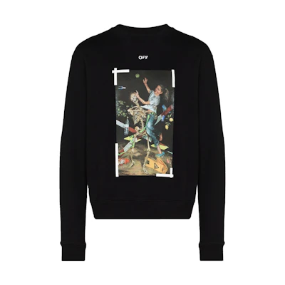 OFF-WHITE Slim Fit Pascal Crewneck Sweatshirt Black/White