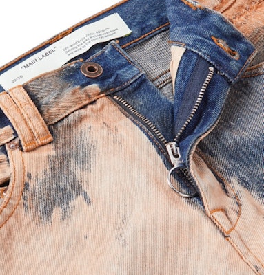 Off-White Slim fit Side Striped Bleached Denim Jeans Multicolor Order Off-White Slim fit Side Striped Bleached Denim Jeans Multicolor