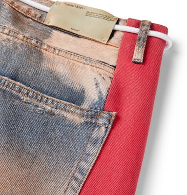Off-White Slim fit Side Striped Bleached Denim Jeans Multicolor Lookbook Off-White Slim fit Side Striped Bleached Denim Jeans Multicolor
