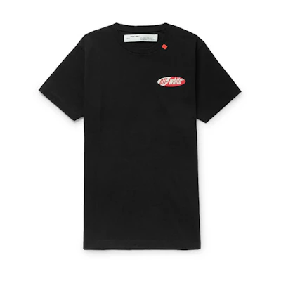 Off-White Slim Fit Split Logo Print Tee Black/White/Red