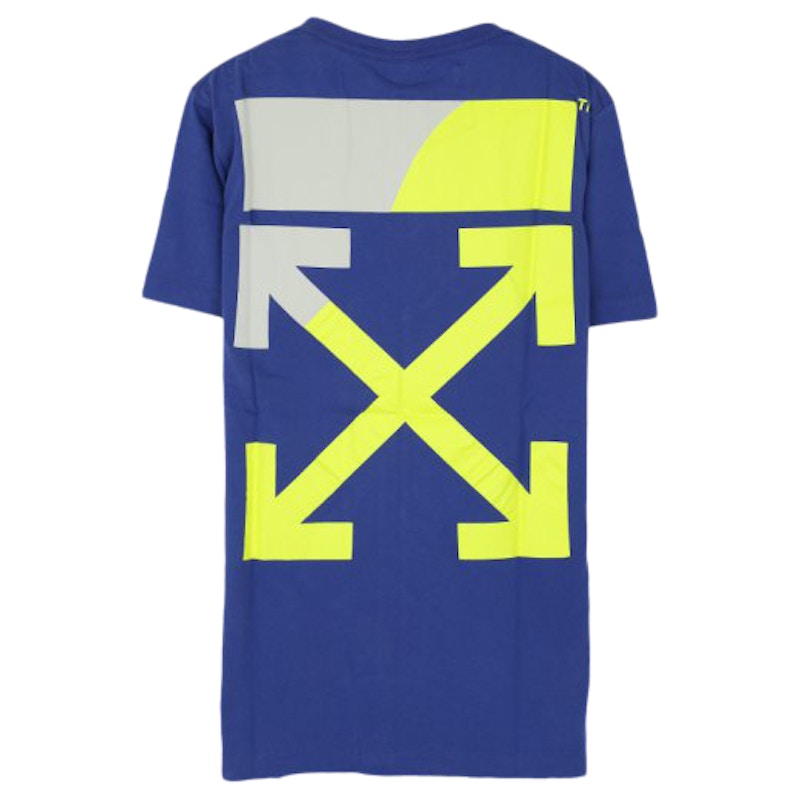 Order オフホワイト スリムフィット スプリットロゴTシャツ (青)
