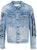 Off-White Slim Fit Spray Paint Diag Denim Jacket Bleached Blue