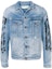 Buy Off-White Slim Fit Spray Paint Diag Denim Jacket Bleached Blue