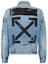 Order Off-White Slim Fit Spray Paint Diag Denim Jacket Bleached Blue