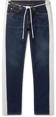 Off-White修身条纹牛仔裤深蓝/白 Buy Off-White修身条纹牛仔裤深蓝/白