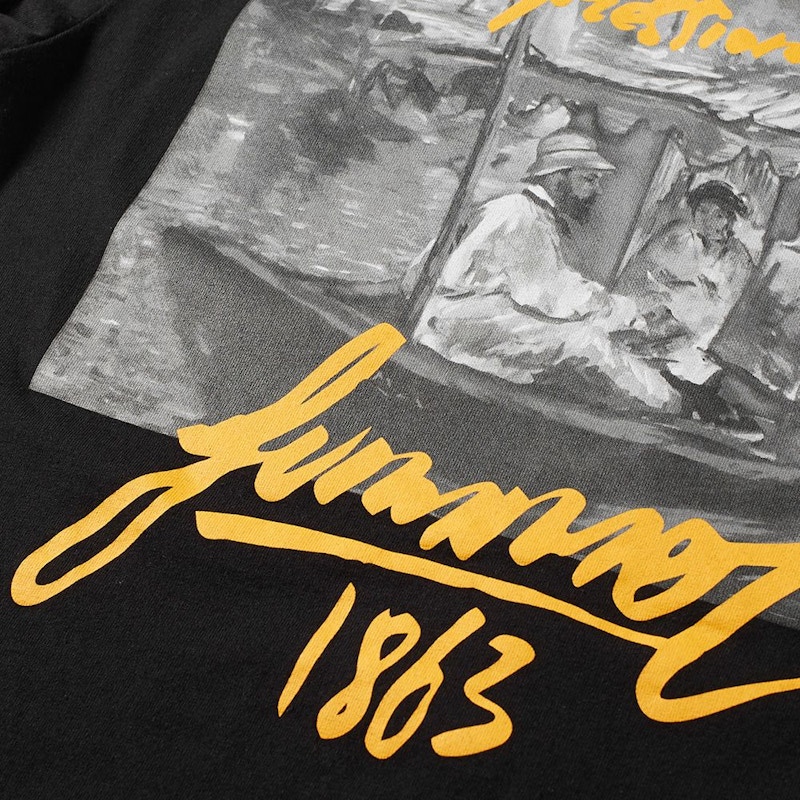 Lookbook オフホワイト スリムフィット サマーTシャツ (黒)
