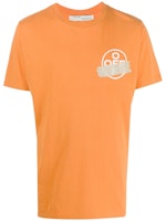Off-White Slim Fit Tape Arrows T-Shirt Orange/Beige Off-White Slim Fit Tape Arrows T-Shirt Orange/Beige