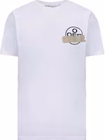 Order 白色/米色 Off-White 修身剪影箭頭膠帶圖標 T 恤