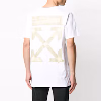 Shop 白色/米色 Off-White 修身剪影箭頭膠帶圖標 T 恤