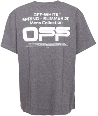 Off-White Slim Fit Wavy Line T-Shirt Melange Grey/White Order Off-White Slim Fit Wavy Line T-Shirt Melange Grey/White
