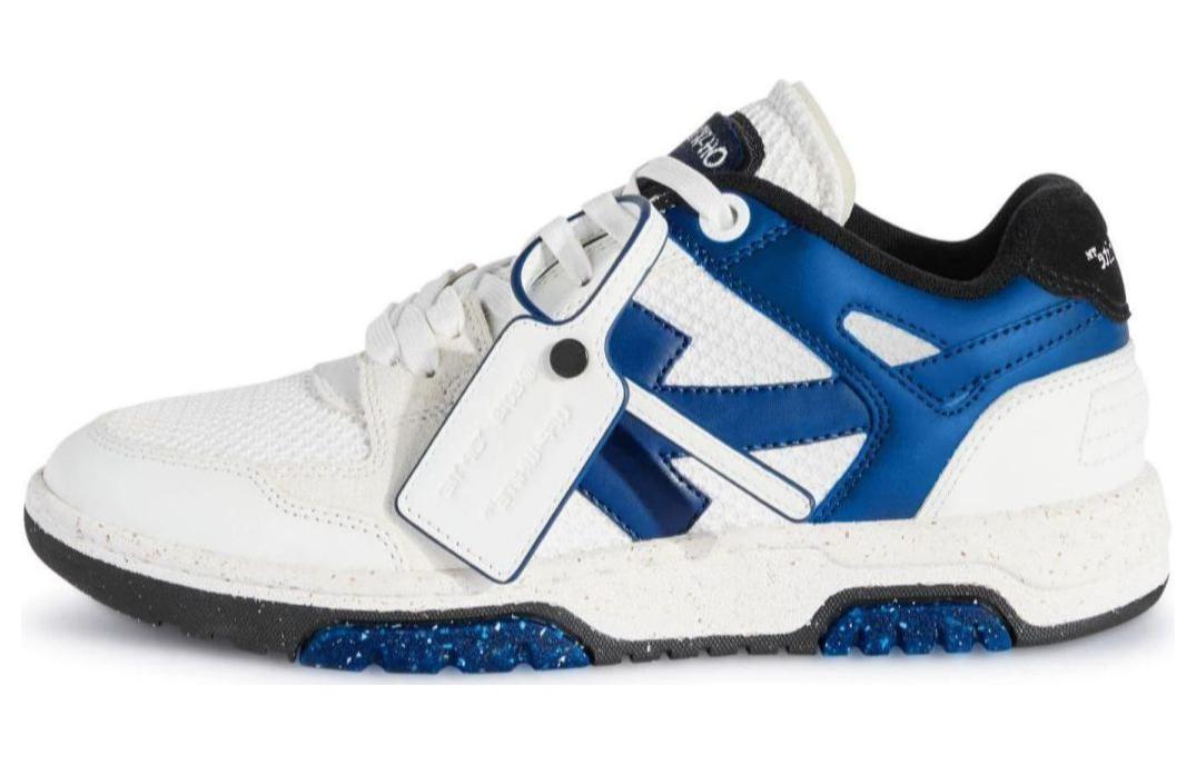 Buy Sneakers Off-White Slim Out Of Office blok warna 'Putih Navy' OMIA243S24LEA0010146