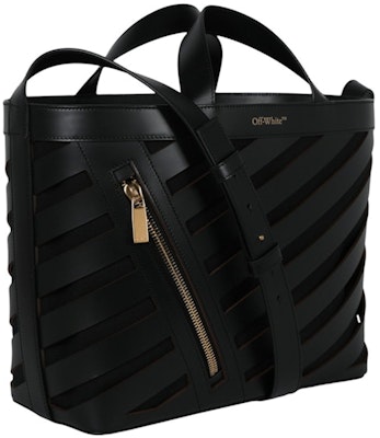 OFF-WHITE Small Cut-Out Diag Tote Black Order OFF-WHITE Small Cut-Out Diag Tote Black