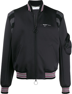 Off-White Small Logo Print Bomber Jacket Black/Black Buy Off-White Small Logo Print Bomber Jacket Black/Black