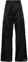OFF-WHITE Solid Black Relaxed Fit Cargo Pants Mens Elastic Mid-Waist OMCF037C99FAB0031010 OFF-WHITE Solid Black Relaxed Fit Cargo Pants Mens Elastic Mid-Waist OMCF037C99FAB0031010