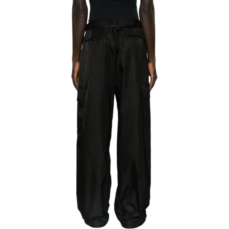 Shop 오프화이트 솔리드 블랙 릴렉스 핏 카고팬츠 남성용 엘라스틱 미드웨이스트 OMCF037C99FAB0031010
