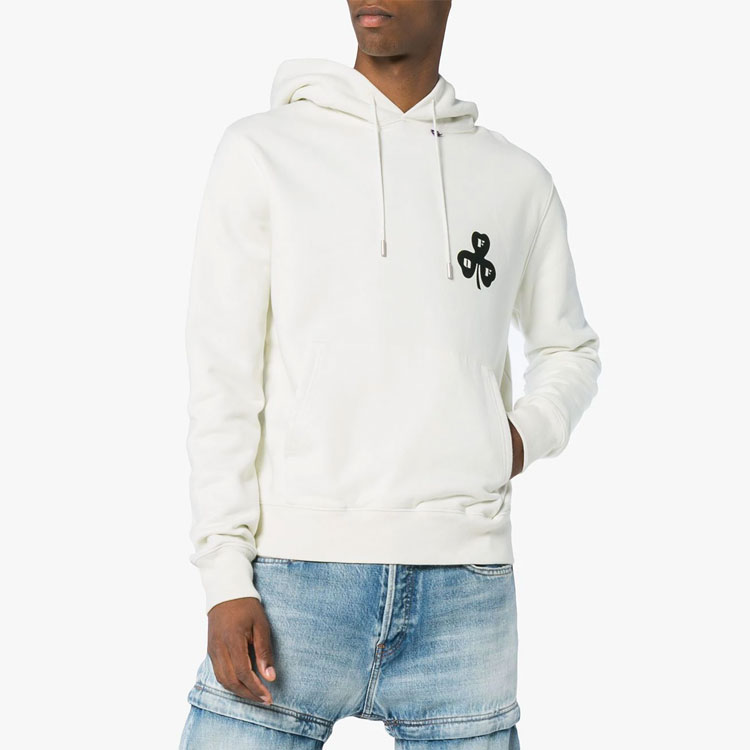 OFF-WHITE Solid Color Adidas Trefoil Hoodie White () OMBB034E181920260120 圖 3