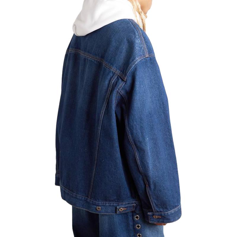 Shop Off-White 纯色蓝色纽扣夹克 常规版型 OMYE090C99DEN0024400