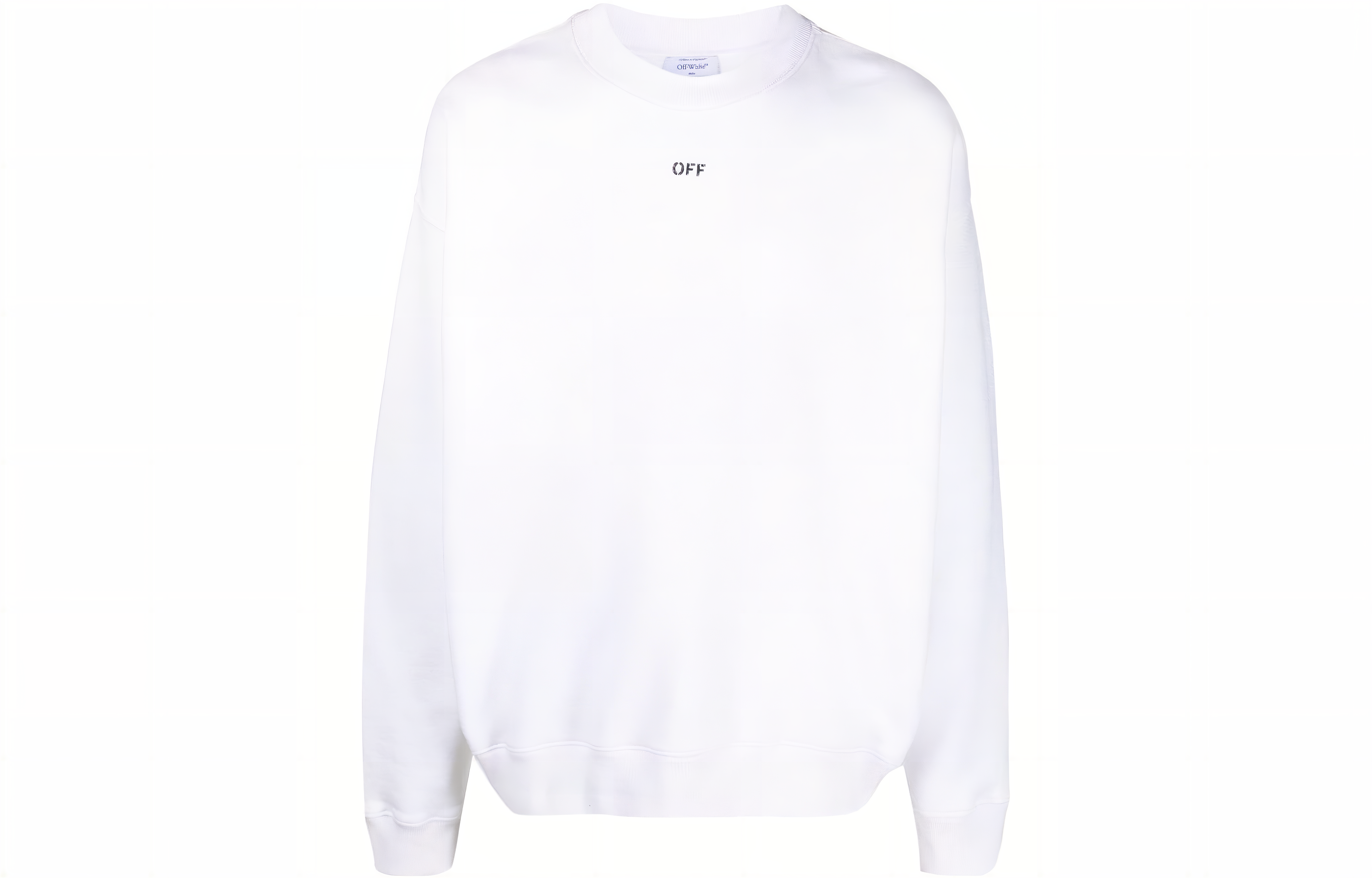 Off-White Solid Color Crewneck Oversized Sweatshirt White Mens OMBA054F23FLE0010110
