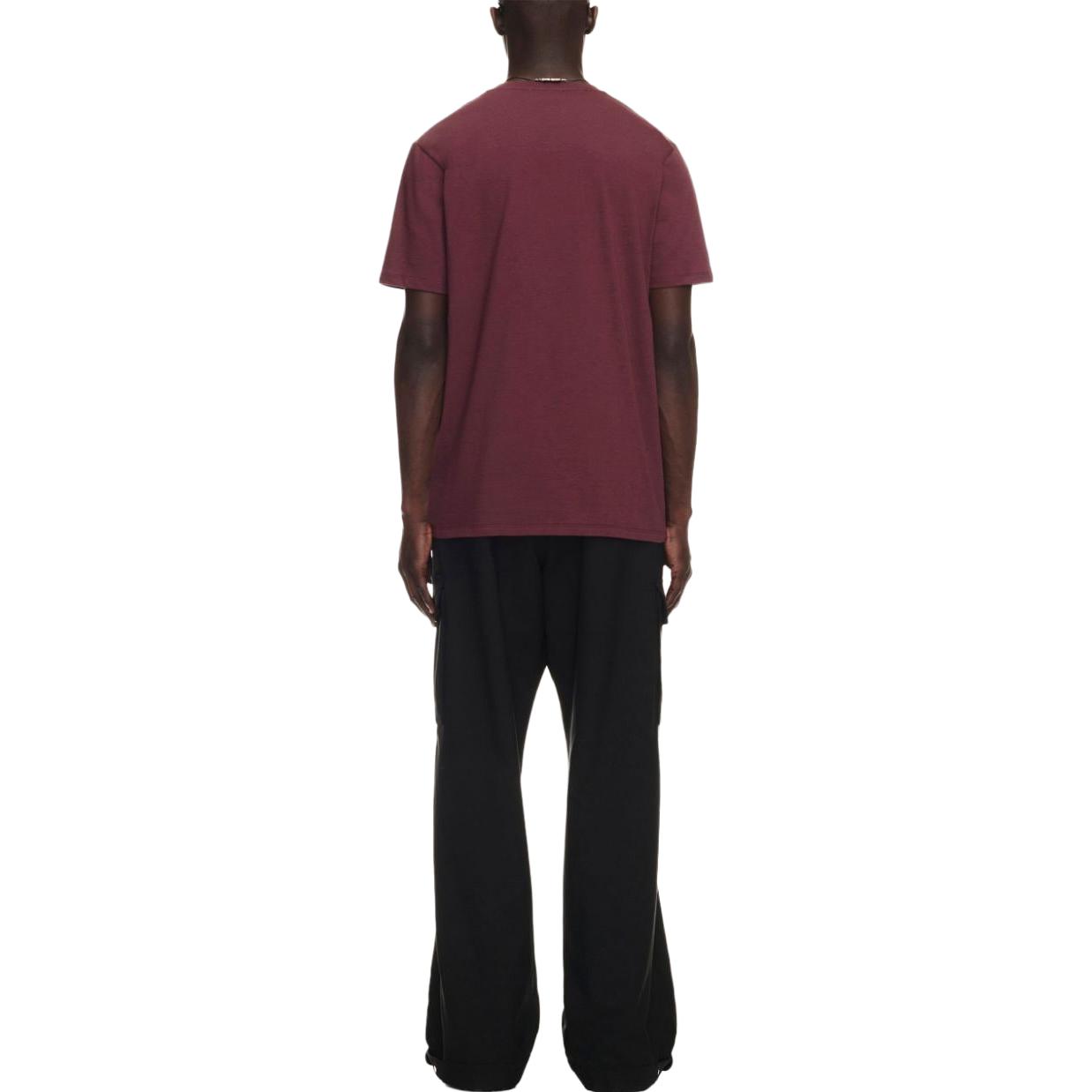 Shop OFF-WHITE Solid Color Crewneck T-Shirt  Maroon OMAA027F23JER0072828