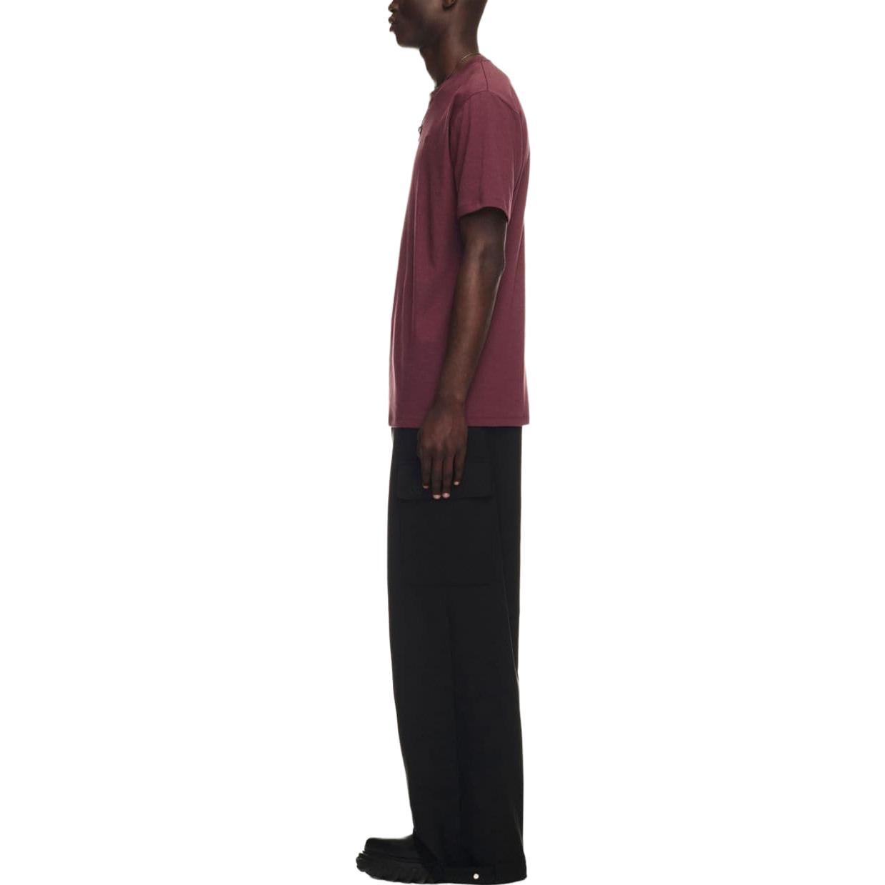Purchase OFF-WHITE Solid Color Crewneck T-Shirt  Maroon OMAA027F23JER0072828