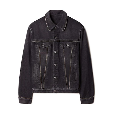 OFF-WHITE Solid Color Long Sleeve Jacket Black OMYE092F23DEN0020900