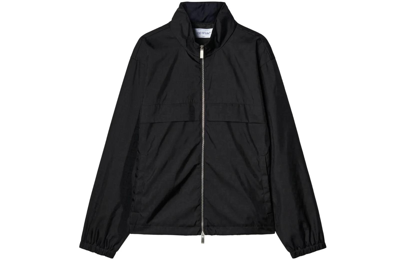 OFF-WHITE Solid Color Zip-Up Jacket  Black OMEB042F23FAB0011000 圖 2