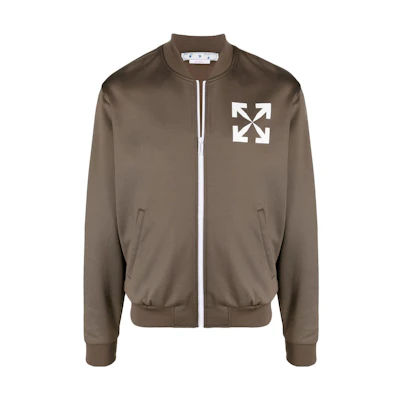 OFF-WHITE Solid Color Zip-Up Jacket Brown OMBD037S22FAB002-6401